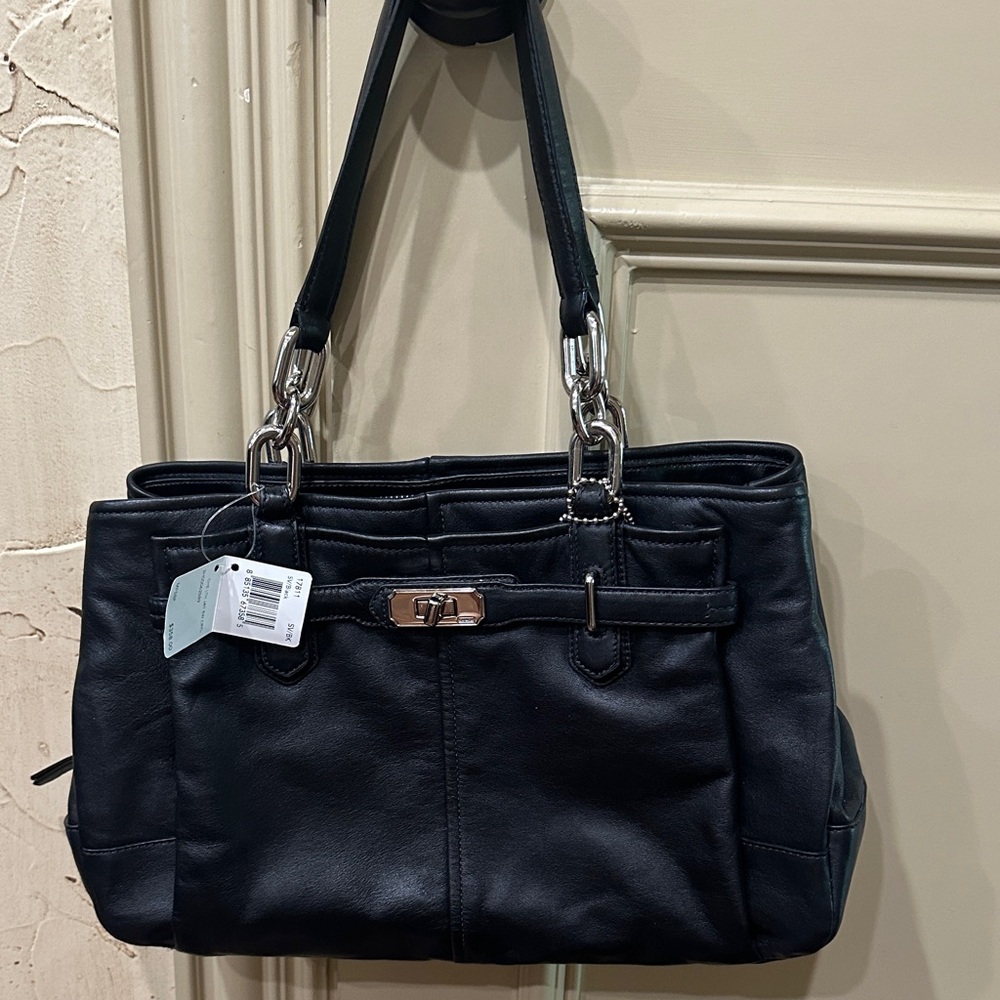 Coach Black Leather Shoulder Bag